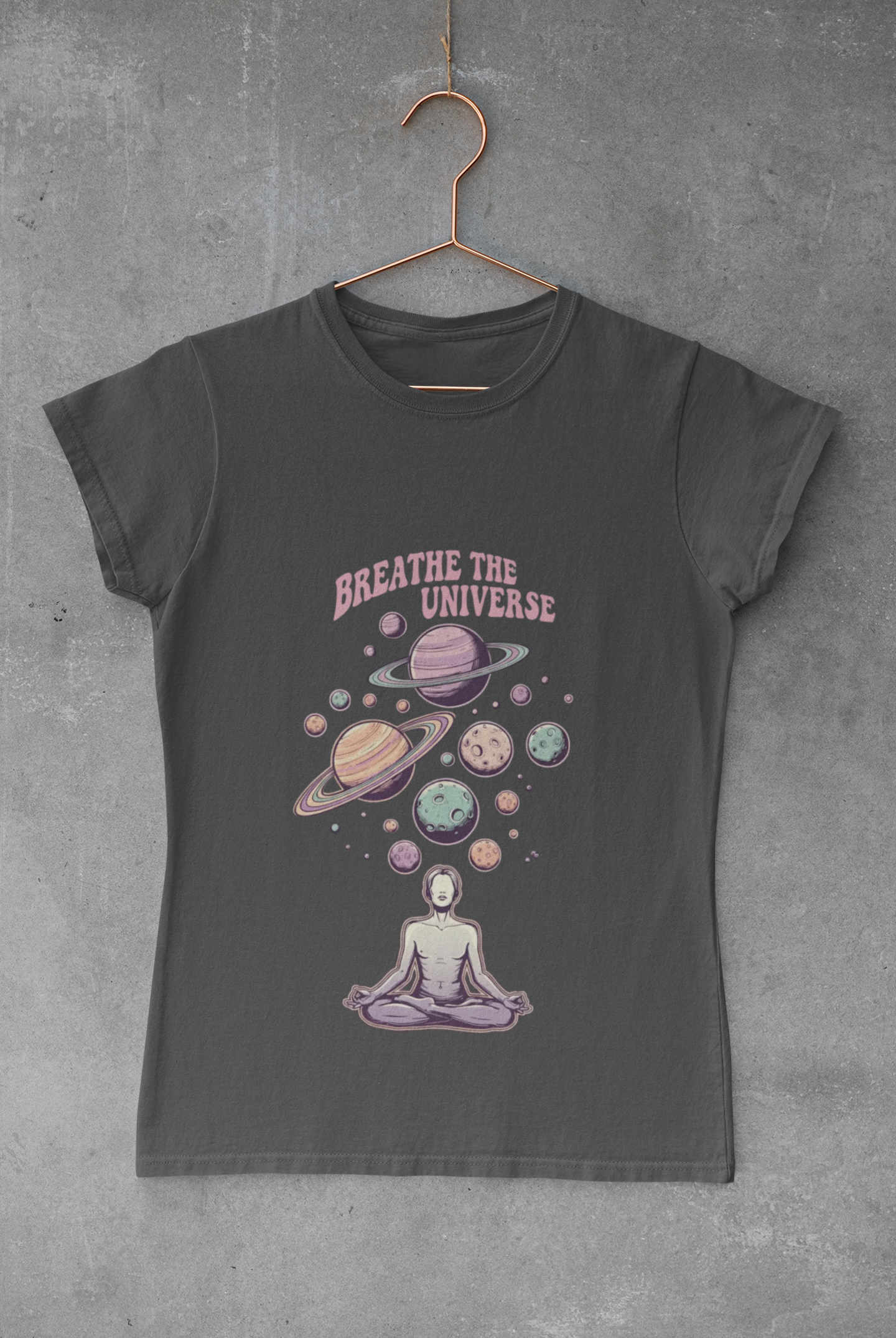 Cosmic Meditation Tee, Breathe the Universe Shirt, Unisex Graphic Tee, Spiritual Apparel, Astrology Gift, Relaxation Wear, Celestial T-Shirt