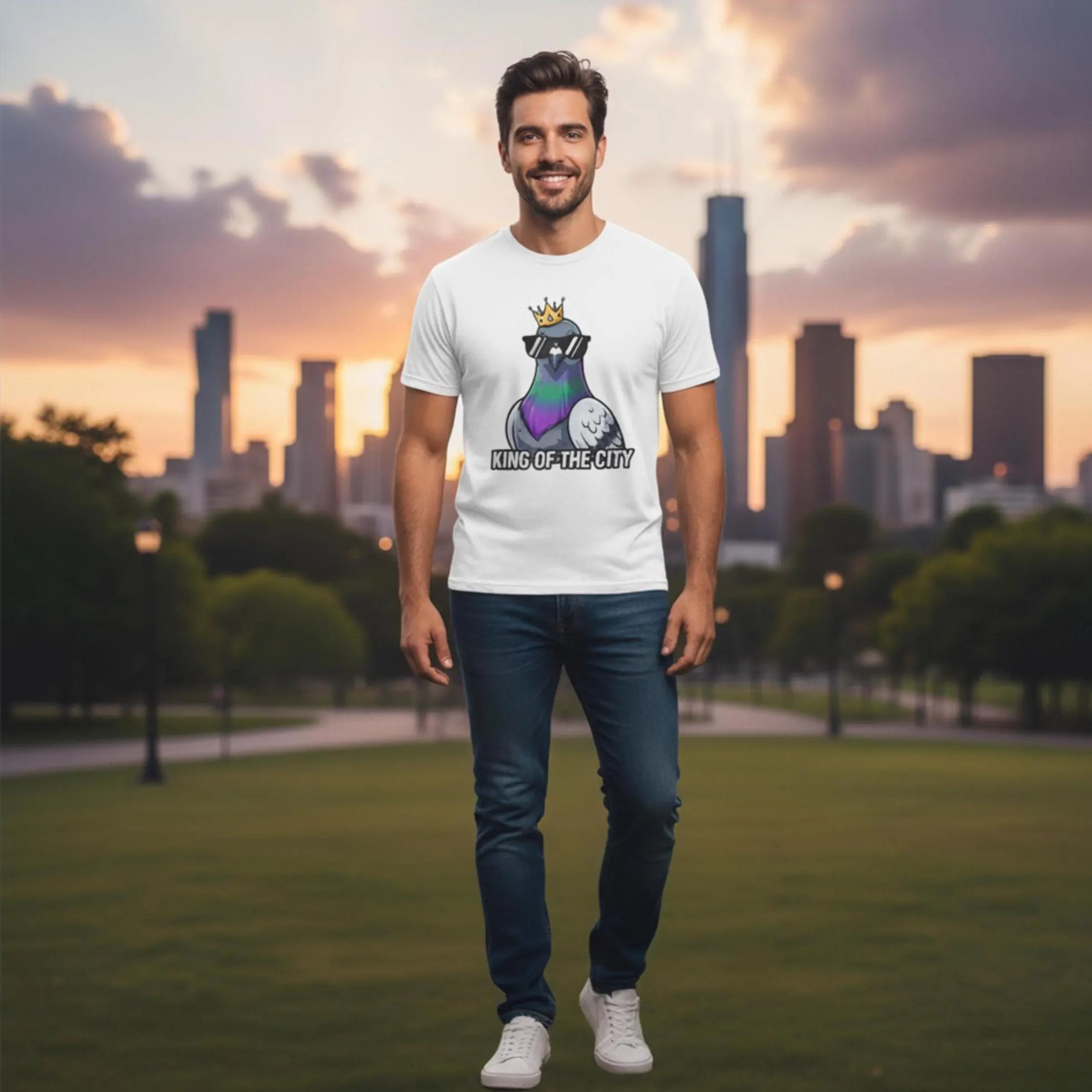 King of the City Pigeon T-Shirt, Cool Graphic Tee for Urban Style, Casual Wear, Gift for Bird Lovers, Streetwear Fashion, Fun Gift Idea